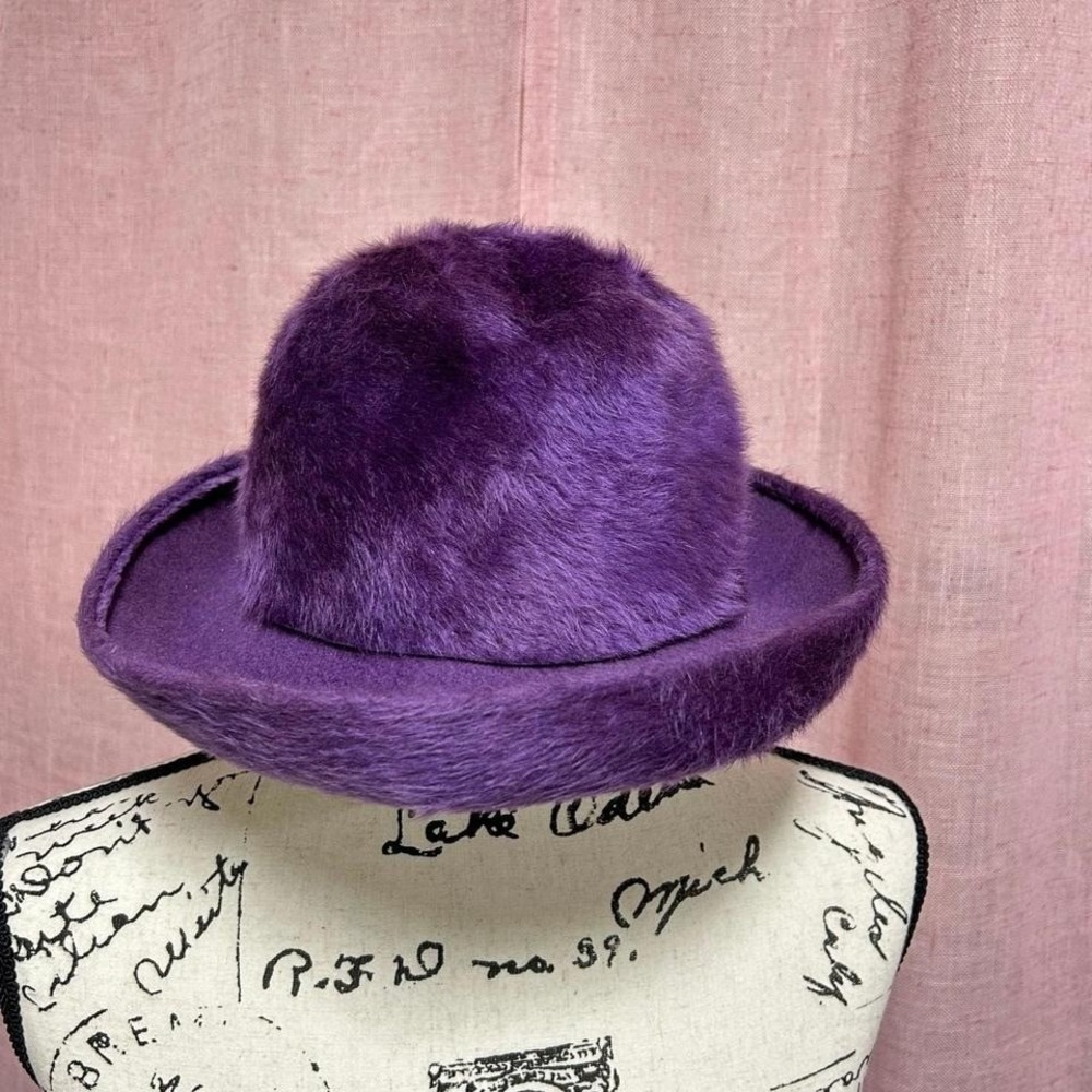 Vintage Rochelle Originals Purple Fur Hat